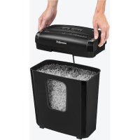 Fellowes Powershred 6M Aktenvernichter mit Partikelschnitt P-4, 4 x 12 mm, bis 6 Blatt, schwarz