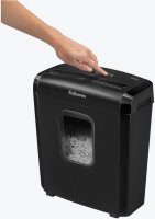 Fellowes Powershred 6M Aktenvernichter mit Partikelschnitt P-4, 4 x 12 mm, bis 6 Blatt, schwarz
