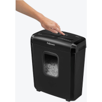 Fellowes Powershred 6M Aktenvernichter mit Partikelschnitt P-4, 4 x 12 mm, bis 6 Blatt, schwarz