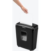Fellowes Powershred 6M Aktenvernichter mit Partikelschnitt P-4, 4 x 12 mm, bis 6 Blatt, schwarz