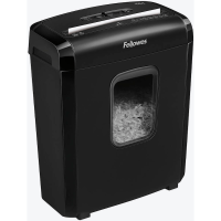Fellowes Powershred 6M Aktenvernichter mit Partikelschnitt P-4, 4 x 12 mm, bis 6 Blatt, schwarz