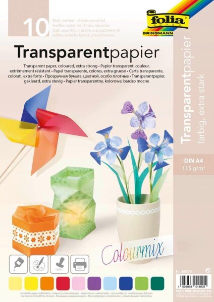 folia Transparentpapier 115 g/qm, 10 Blatt