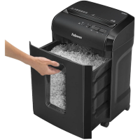 Fellowes Powershred 10M Aktenvernichter mit Partikelschnitt P-5, 2 x 12 mm, bis 10 Blatt, schwarz
