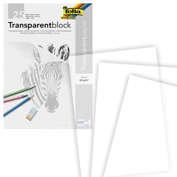 folia Transparentpapier 80 g/qm, 25 Blatt