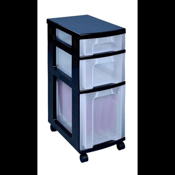 Really Useful Box Aufbewahrungsbox transparent, schwarz 30,0 x 42,0 x 69,0 cm, 1 St.