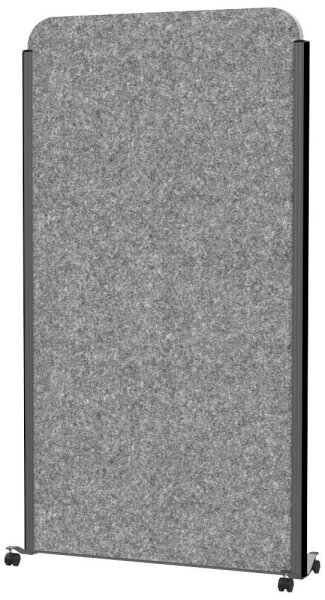 MAUL Akustik-Trennwand MAULcocoon  9701189, dunkelgrau 100,0 x 182,0 cm mit Rollen, 1 St.