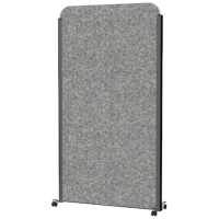 MAUL Akustik-Trennwand MAULcocoon  9701189, dunkelgrau 100,0 x 182,0 cm mit Rollen, 1 St.