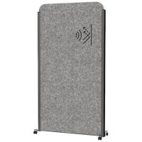 MAUL Akustik-Trennwand MAULcocoon  9701189, dunkelgrau 100,0 x 182,0 cm mit Rollen, 1 St.
