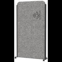 MAUL Akustik-Trennwand MAULcocoon  9701189, dunkelgrau 100,0 x 182,0 cm mit Rollen, 1 St.