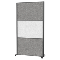 MAUL Akustik-Trennwand MAULconnecto 9602189, hellgrau, dunkelgrau 100,0 x 182,0 cm mit Rollen, 1 St.