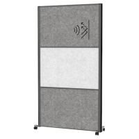 MAUL Akustik-Trennwand MAULconnecto 9602189, hellgrau, dunkelgrau 100,0 x 182,0 cm mit Rollen, 1 St.