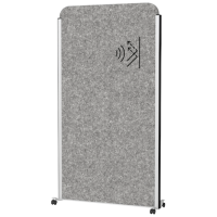 MAUL Akustik-Trennwand MAULcocoon  9701195, dunkelgrau 100,0 x 182,0 cm mit Rollen, 1 St.