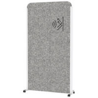 MAUL Akustik-Trennwand MAULcocoon  9701102, dunkelgrau 100,0 x 182,0 cm mit Rollen, 1 St.
