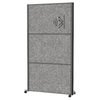 MAUL Akustik-Trennwand MAULconnecto 9601189, dunkelgrau 100,0 x 182,0 cm mit Rollen, 1 St.