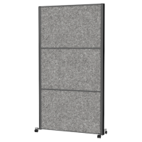 MAUL Akustik-Trennwand MAULconnecto 9601189, dunkelgrau 100,0 x 182,0 cm mit Rollen, 1 St.