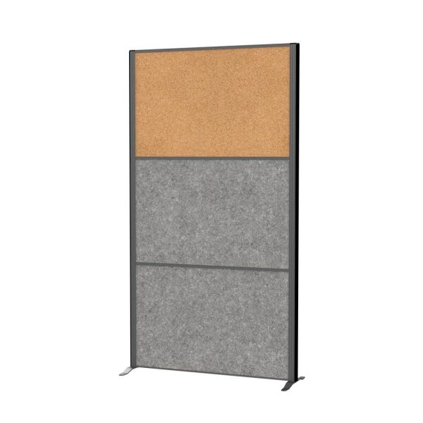 MAUL Akustik-Trennwand MAULconnecto 9605089, dunkelgrau, braun 100,0 x 182,0 cm, 1 St.