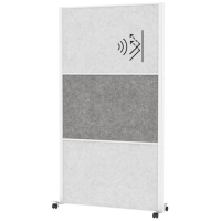MAUL Akustik-Trennwand MAULconnecto 9612102, dunkelgrau, hellgrau 100,0 x 182,0 cm mit Rollen, 1 St.