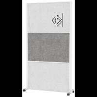 MAUL Akustik-Trennwand MAULconnecto 9612102, dunkelgrau, hellgrau 100,0 x 182,0 cm mit Rollen, 1 St.