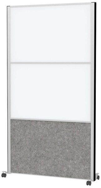 MAUL Akustik-Trennwand MAULconnecto 9622195, dunkelgrau, weiß 100,0 x 182,0 cm mit Rollen, 1 St.