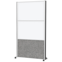 MAUL Akustik-Trennwand MAULconnecto 9622195, dunkelgrau, weiß 100,0 x 182,0 cm mit Rollen, 1 St.