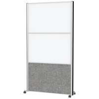 MAUL Akustik-Trennwand MAULconnecto 9622195, dunkelgrau, weiß 100,0 x 182,0 cm mit Rollen, 1 St.