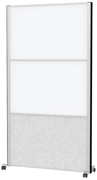MAUL Akustik-Trennwand MAULconnecto 9623195, hellgrau, weiß 100,0 x 182,0 cm mit Rollen, 1 St.