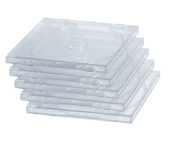 MediaRange 2er CD-/DVD-Hüllen Jewel Cases transparent, 5 St.