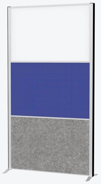 MAUL Akustik-Trennwand MAULconnecto 9651695, blau, dunkelgrau, weiß 100,0 x 182,0 cm, 1 St.