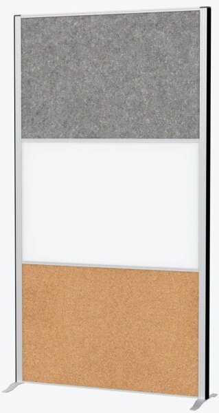 MAUL Akustik-Trennwand MAULconnecto 9651095, braun, dunkelgrau, weiß 100,0 x 182,0 cm, 1 St.