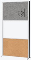 MAUL Akustik-Trennwand MAULconnecto 9651095, braun, dunkelgrau, weiß 100,0 x 182,0 cm, 1 St.