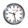 PEWETA Wanduhr Bahnhof weiß silber Aluminium, Ø 30,0 cm