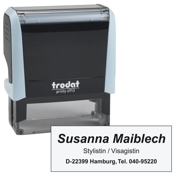 trodat Textstempel, individualisierbar printy 4913 selbstfärbend schwarz ohne Logo, 1 St.
