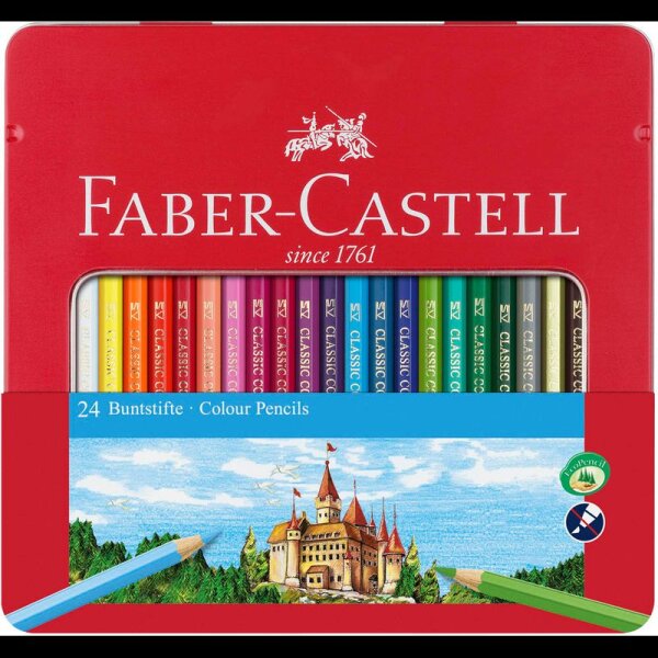 FABER-CASTELL Classic Buntstifte farbsortiert, 24 St.