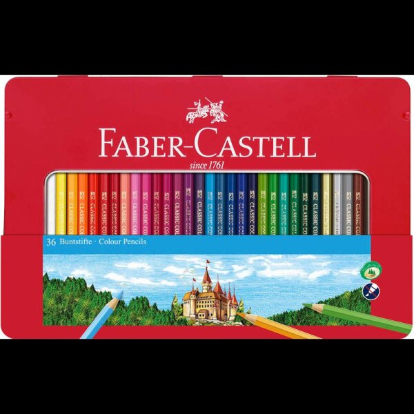 FABER-CASTELL Classic Buntstifte farbsortiert, 36 St.