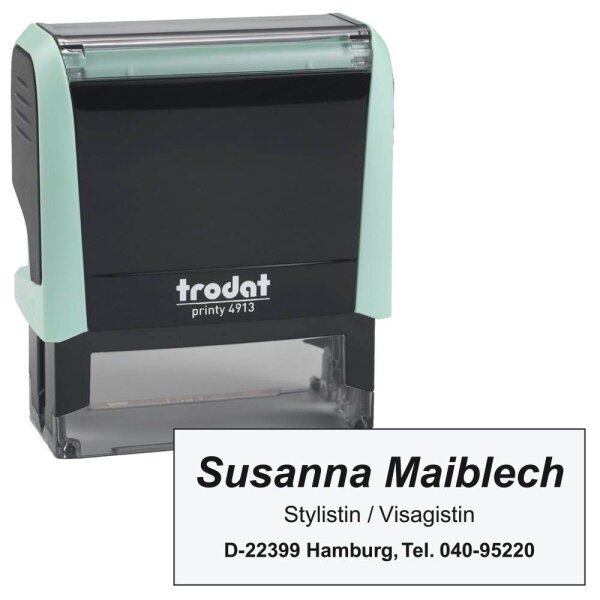 trodat Textstempel, individualisierbar printy 4913 selbstfärbend schwarz ohne Lo  ( 157379 )