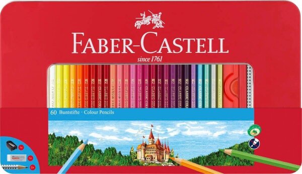 FABER-CASTELL Classic Buntstifte farbsortiert, 60 St.