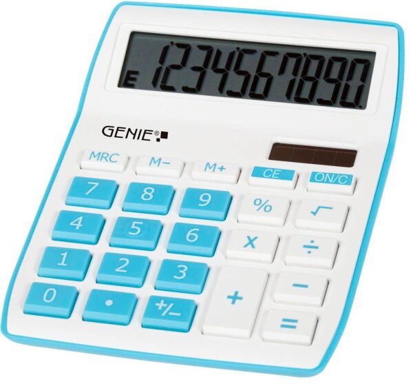 GENIE 840B Tischrechner weiß/blau