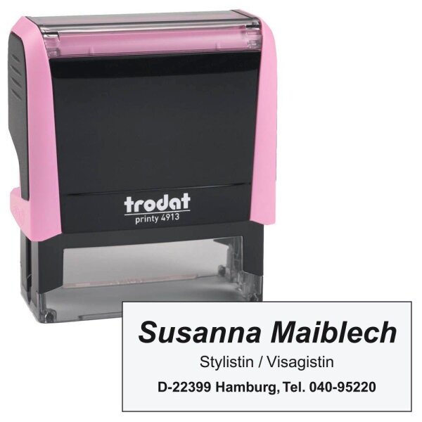 trodat Textstempel, individualisierbar printy 4913 selbstfärbend schwarz ohne Logo, 1 St.