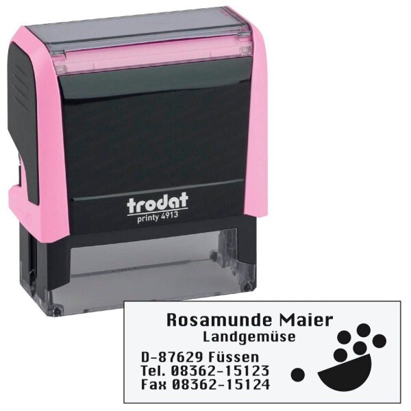 trodat Textstempel, individualisierbar printy 4913 selbstfärbend schwarz mit Logo, 1 St.