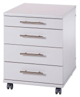 MÖBELPARTNER Rollcontainer lichtgrau 4 Auszüge 42,0 x 50,0 x 56,9 cm