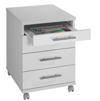 MÖBELPARTNER Rollcontainer lichtgrau 4 Auszüge 42,0 x 50,0 x 56,9 cm