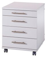 MÖBELPARTNER Rollcontainer lichtgrau 4 Auszüge 42,0 x 50,0 x 56,9 cm