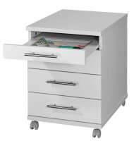 MÖBELPARTNER Rollcontainer lichtgrau 4 Auszüge 42,0 x 50,0 x 56,9 cm