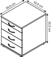 MÖBELPARTNER Rollcontainer buche 4 Auszüge 42,0...