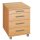 MÖBELPARTNER Rollcontainer buche 4 Auszüge 42,0 x 50,0 x 56,9 cm