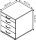 MÖBELPARTNER Rollcontainer buche 4 Auszüge 42,0 x 50,0 x 56,9 cm