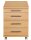 MÖBELPARTNER Rollcontainer buche 4 Auszüge 42,0 x 50,0 x 56,9 cm