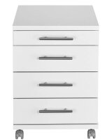 MÖBELPARTNER Rollcontainer weiß 4 Auszüge 42,0 x 50,0 x 56,9 cm