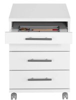 MÖBELPARTNER Rollcontainer weiß 4 Auszüge 42,0 x 50,0 x 56,9 cm