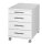 MÖBELPARTNER Rollcontainer weiß 4 Auszüge 42,0 x 50,0 x 56,9 cm